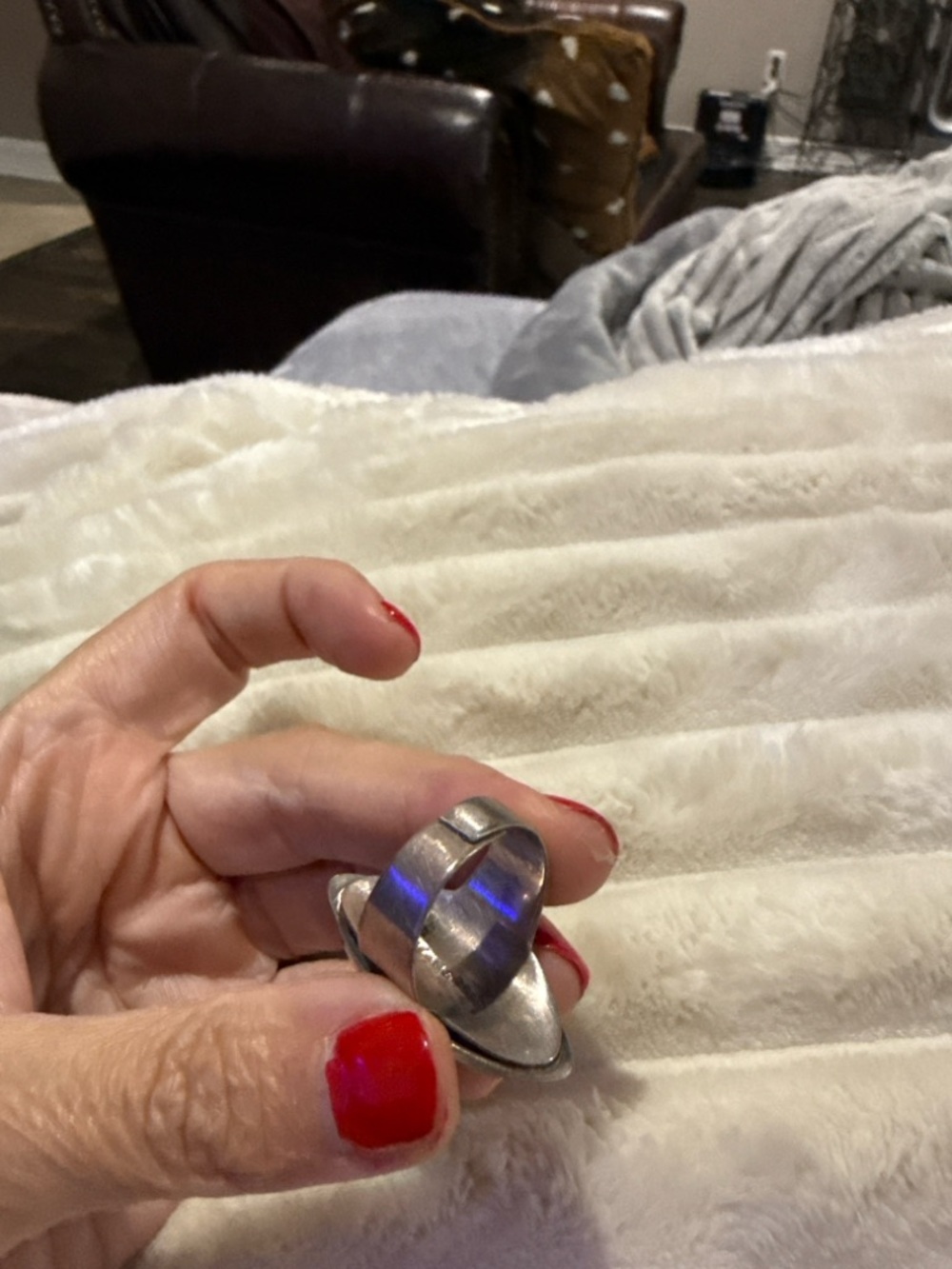 Vintage 925 Sterling Silver Mexico Navette Dome Ring Large Statement Minimalist - Picture 12 of 12